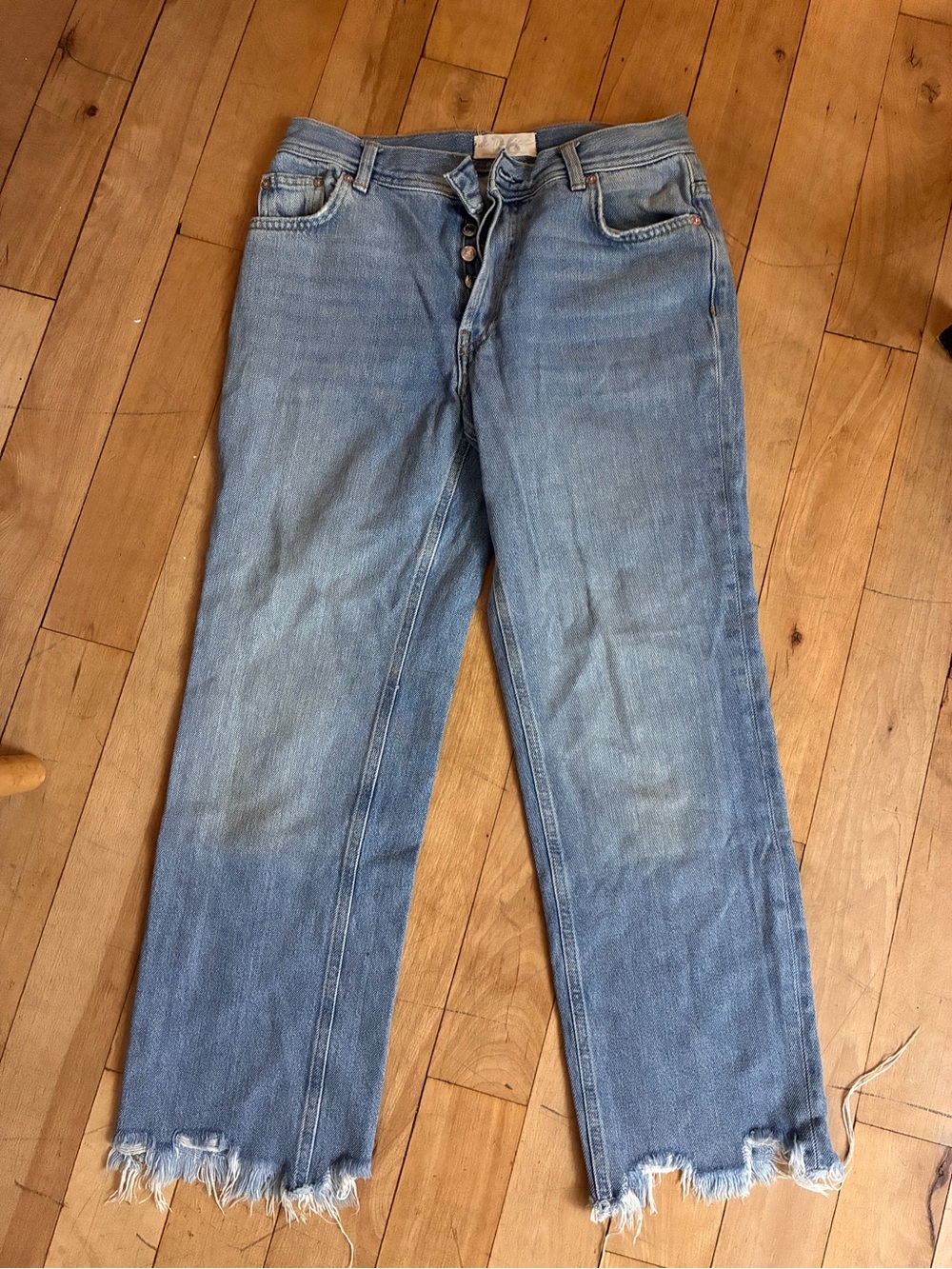 We The Free | Free People Distressed Light Blue Relaxed Jeans